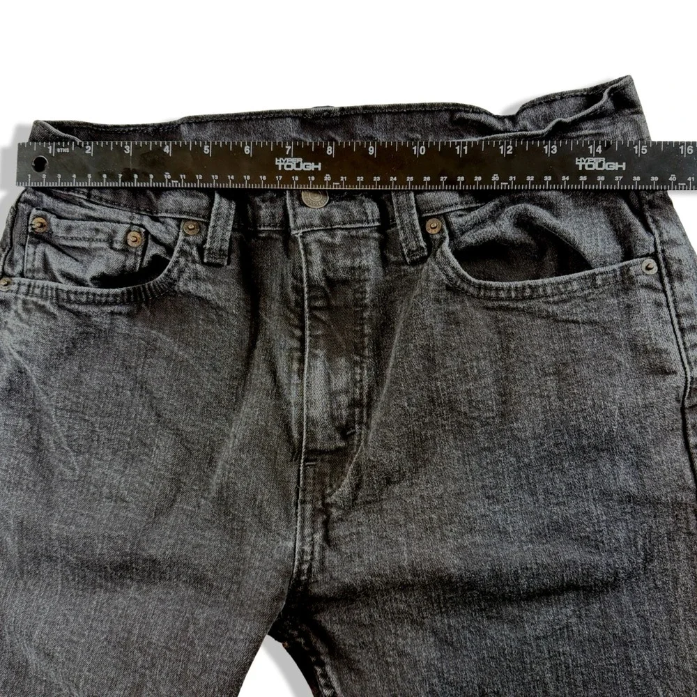 Levis 505 Regular Fit Jeans Mens 33x32 Faded Black Straight Leg Denim 00505-1469